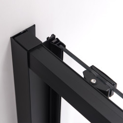 DRZWI PRYSZNICOWE SUPER SLIM NOVA CZARNE 130 CM 6 MM NOVA-BL-130