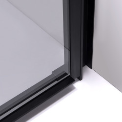 DRZWI PRYSZNICOWE SUPER SLIM NOVA CZARNE 130 CM 6 MM NOVA-BL-130