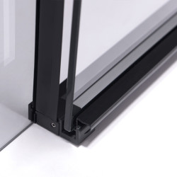 DRZWI PRYSZNICOWE SUPER SLIM NOVA CZARNE 130 CM 6 MM NOVA-BL-130