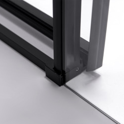 DRZWI PRYSZNICOWE SUPER SLIM NOVA CZARNE 130 CM 6 MM NOVA-BL-130