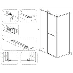 KABINA PRYSZNICOWA PROSTOKĄTNA KIRA CHROM 120X80 CM KIRA-120X80