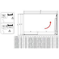 KABINA PRYSZNICOWA PROSTOKĄTNA KIRA CHROM 120X80 CM KIRA-120X80