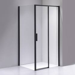KABINA PRYSZNICOWA PROSTOKĄTNA SUPER SLIM NOVA CZARNA 120x90 CM 6 MM NOVA-BL-120X90