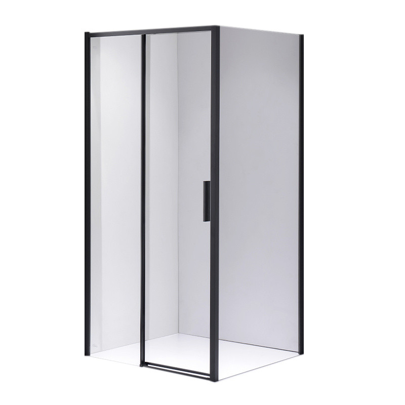 KABINA PRYSZNICOWA PROSTOKĄTNA SUPER SLIM NOVA CZARNA 90x80 CM 6 MM NOVA-BL-90X80