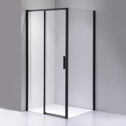 KABINA PRYSZNICOWA PROSTOKĄTNA SUPER SLIM NOVA CZARNA 90x80 CM 6 MM NOVA-BL-90X80