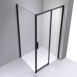KABINA PRYSZNICOWA PROSTOKĄTNA SUPER SLIM NOVA CZARNA 90x80 CM 6 MM NOVA-BL-90X80