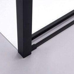 KABINA PRYSZNICOWA PROSTOKĄTNA SUPER SLIM NOVA CZARNA 90x80 CM 6 MM NOVA-BL-90X80