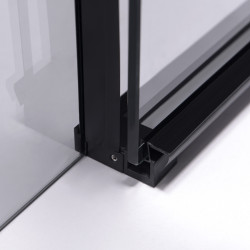 KABINA PRYSZNICOWA PROSTOKĄTNA SUPER SLIM NOVA CZARNA 90x80 CM 6 MM NOVA-BL-90X80