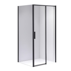 KABINA PRYSZNICOWA PROSTOKĄTNA SUPER SLIM NOVA CZARNA 90x80 CM 6 MM NOVA-BL-90X80