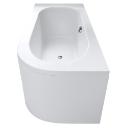 WANNA PRZYŚCIENNA Z OBUDOWĄ EBI LEWA BIAŁA PRZELEW CHROM 170x75 CM EBI-L-170X75-OBUD