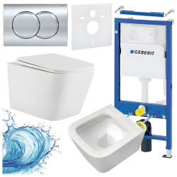 ZESTAW PODTYNKOWY WC STELAŻ GEBERIT DUOFIX MISKA AQUA-WH-03 PRZYCISK DELTA 01 CHROM ZES-AQUA-2