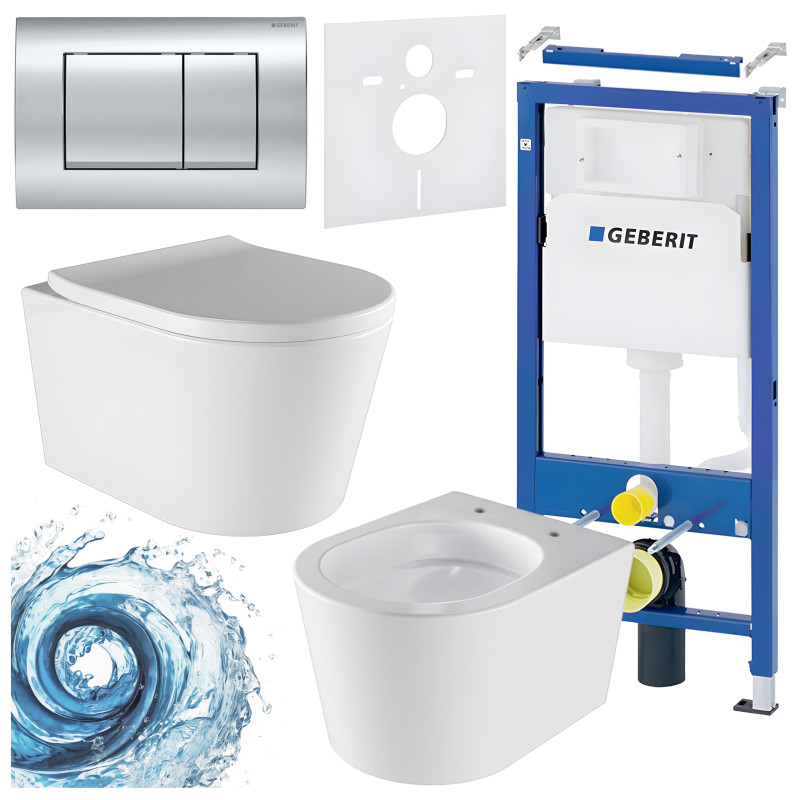 ZESTAW PODTYNKOWY WC STELAŻ GEBERIT DUOFIX MISKA ELITE-WH-02 PRZYCISK DELTA 30 CHROM