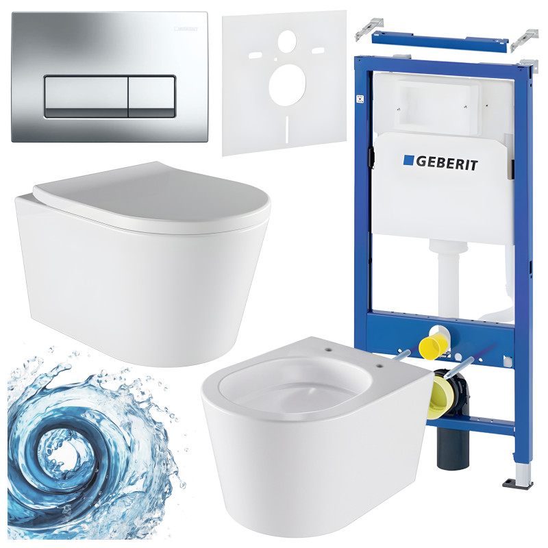 ZESTAW PODTYNKOWY WC STELAŻ GEBERIT DUOFIX MISKA ELITE-WH-02 PRZYCISK DELTA 50 CHROM
