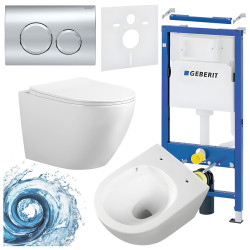 ZESTAW PODTYNKOWY WC STELAŻ GEBERIT DUOFIX MISKA FLOW-WH-TR-03 PRZYCISK DELTA 20 CHROM ZES-FLOW-4
