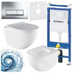 ZESTAW PODTYNKOWY WC STELAŻ GEBERIT DUOFIX MISKA NERO-WH-03 PRZYCISK DELTA 50 CHROM