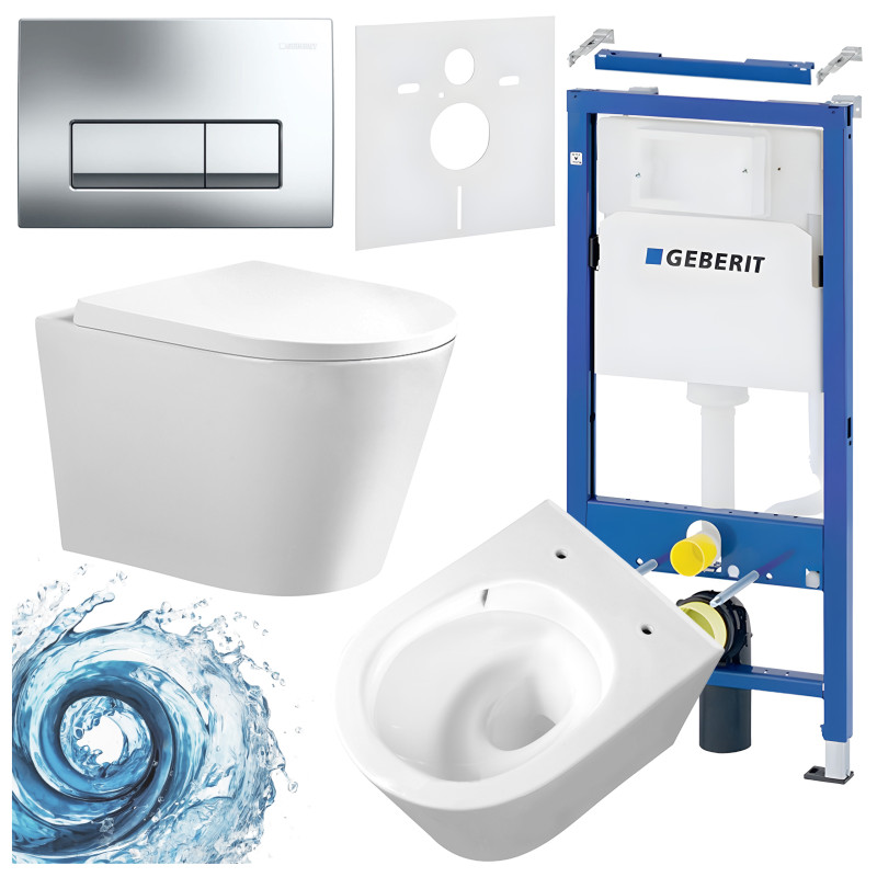 ZESTAW PODTYNKOWY WC STELAŻ GEBERIT DUOFIX MISKA PRIMA-WH-TR-02 PRZYCISK DELTA 50 CHROM