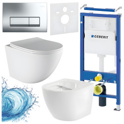 ZESTAW PODTYNKOWY WC STELAŻ GEBERIT DUOFIX MISKA PURO-WH-03 PRZYCISK DELTA 50 CHROM