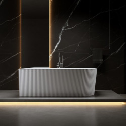 WANNA WOLNOSTOJĄCA PRZYŚCIENNA RIO 504A LEWA BIAŁA PRZELEW CHROM 140x75 CM RIO-504A-L-140X75