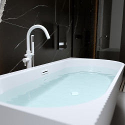 WANNA WOLNOSTOJĄCA PRZYŚCIENNA RIO 504B LEWA BIAŁA PRZELEW BIAŁY 150x75 CM RIO-504B-L-P-WH
