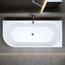 WANNA WOLNOSTOJĄCA PRZYŚCIENNA RIO 504B PRAWA BIAŁA PRZELEW CHROM 150x75 CM RIO-504B-R-150X75