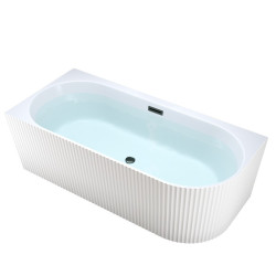 WANNA WOLNOSTOJĄCA PRZYŚCIENNA RIO 504D LEWA BIAŁA PRZELEW CZARNY 170x75 CM RIO-504D-L-P-BL