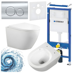 ZESTAW PODTYNKOWY WC STELAŻ GEBERIT DUOFIX MISKA FLOW-WH-TR-02 PRZYCISK DELTA 20 CHROM