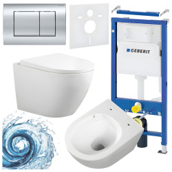 ZESTAW PODTYNKOWY WC STELAŻ GEBERIT DUOFIX MISKA FLOW-WH-TR-02 PRZYCISK DELTA 30 CHROM