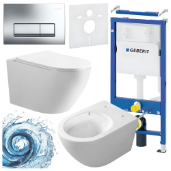 ZESTAW PODTYNKOWY WC STELAŻ GEBERIT DUOFIX MISKA MIZU-WH-TR-03 PRZYCISK DELTA 50 CHROM