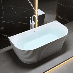 WANNA WOLNOSTOJĄCA PRZYŚCIENNA CARLO 517B BIAŁA PRZELEW BIAŁY MAT 150x75 CM CARLO-517B-P-WH-MT