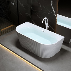 WANNA WOLNOSTOJĄCA PRZYŚCIENNA CARLO 517B BIAŁA PRZELEW BIAŁY MAT 150x75 CM CARLO-517B-P-WH-MT