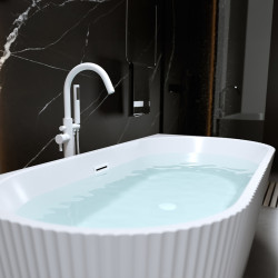 WANNA WOLNOSTOJĄCA PRZYŚCIENNA CARLO 517B BIAŁA PRZELEW BIAŁY MAT 150x75 CM CARLO-517B-P-WH-MT