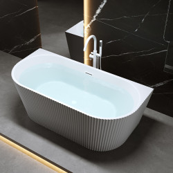 WANNA WOLNOSTOJĄCA PRZYŚCIENNA CARLO 517B BIAŁA PRZELEW BIAŁY MAT 150x75 CM CARLO-517B-P-WH-MT