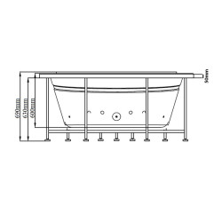 WANNA Z HYDROMASAŻEM DELLA 916 Z OBUDOWĄ CZARNĄ 155x155 CM DELLA-916-155-OBU-BL