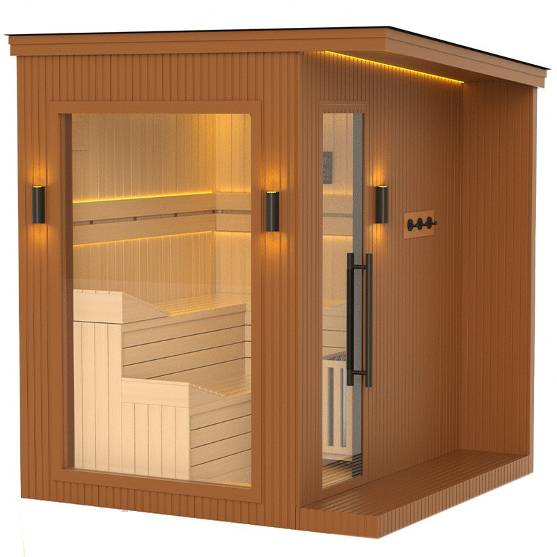 SAUNA OGRODOWA FIŃSKA ALTANKA ESPO-COFFE Z PIECEM 8kW 6-8 OSOBOWA 236x213 CM ESPO-COFFE