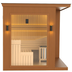 SAUNA OGRODOWA FIŃSKA ALTANKA ESPO-COFFE Z PIECEM 8kW 6-8 OSOBOWA 236x213 CM ESPO-COFFE