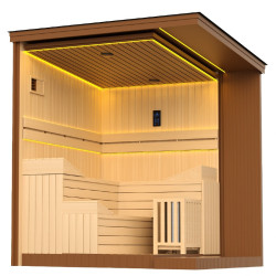 SAUNA OGRODOWA FIŃSKA ALTANKA ESPO-COFFE Z PIECEM 8kW 6-8 OSOBOWA 236x213 CM ESPO-COFFE
