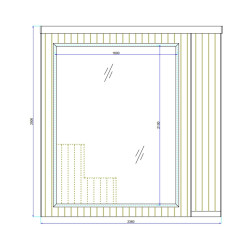 SAUNA OGRODOWA FIŃSKA ALTANKA ESPO-COFFE Z PIECEM 8kW 6-8 OSOBOWA 236x213 CM ESPO-COFFE