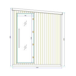 SAUNA OGRODOWA FIŃSKA ALTANKA ESPO-COFFE Z PIECEM 8kW 6-8 OSOBOWA 236x213 CM ESPO-COFFE