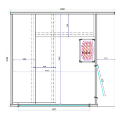SAUNA OGRODOWA FIŃSKA ALTANKA ESPO-COFFE Z PIECEM 8kW 6-8 OSOBOWA 236x213 CM ESPO-COFFE