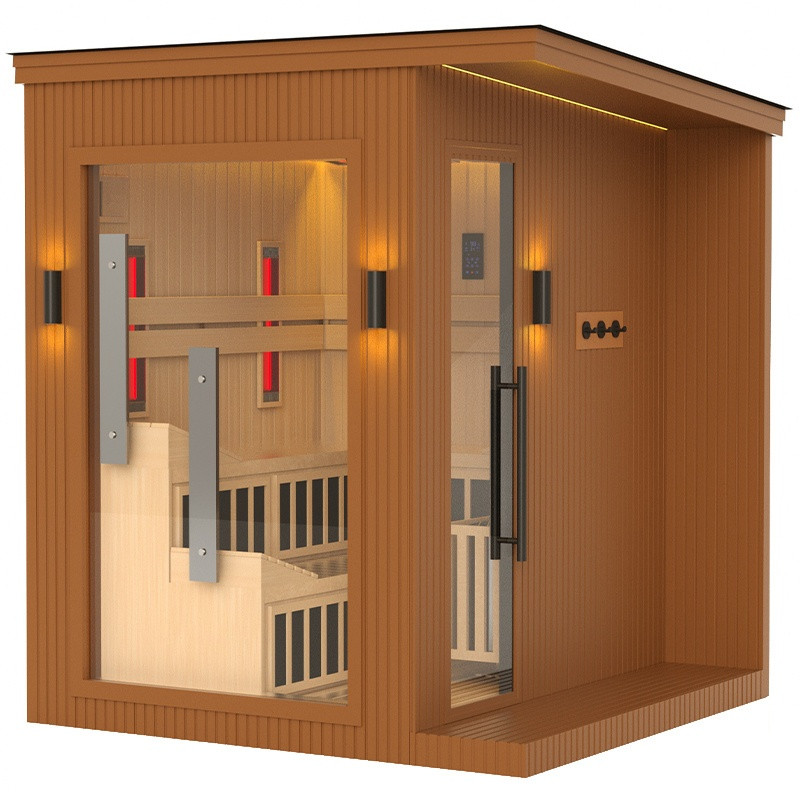 SAUNA OGRODOWA KOMBO INFRARED/FIŃSKA ALTANKA ESPO-COMBO-COFFE 6-8 OSOBOWA 236x213 CM 2W1 ESPO-COMBO-COFFE