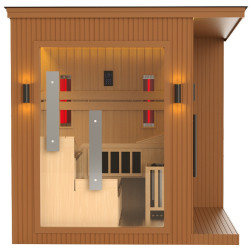 SAUNA OGRODOWA KOMBO INFRARED/FIŃSKA ALTANKA ESPO-COMBO-COFFE 6-8 OSOBOWA 236x213 CM 2W1 ESPO-COMBO-COFFE