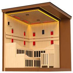 SAUNA OGRODOWA KOMBO INFRARED/FIŃSKA ALTANKA ESPO-COMBO-COFFE 6-8 OSOBOWA 236x213 CM 2W1 ESPO-COMBO-COFFE