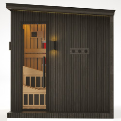 SAUNA OGRODOWA KOMBO INFRARED/FIŃSKA ALTANKA ESPO-COMBO-BLACK 6-8 OSOBOWA 236x213 CM 2W1 ESPO-COMBO-BLACK