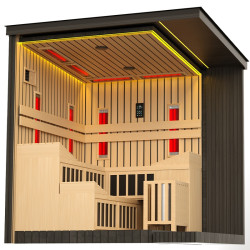 SAUNA OGRODOWA KOMBO INFRARED/FIŃSKA ALTANKA ESPO-COMBO-BLACK 6-8 OSOBOWA 236x213 CM 2W1 ESPO-COMBO-BLACK