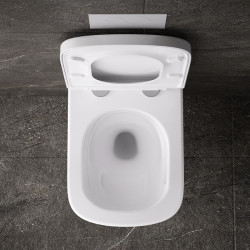 MISKA WC WISZĄCA TORNADO VIVA-WH-02 BIAŁA DESKA WOLNOOPADAJĄCA DUROPLAST VIVA-WH-TR-02