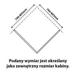 KABINA PRYSZNICOWA KWADRATOWA KZ04B BIAŁA 80x80 CM 6 MM KZ04B-WH-80