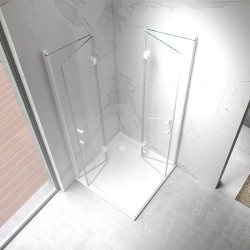 KABINA PRYSZNICOWA KWADRATOWA KZ08C BIAŁA 90x90 CM KZ08C-WH-90