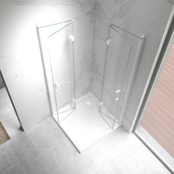 KABINA PRYSZNICOWA KWADRATOWA KZ08C BIAŁA 90x90 CM KZ08C-WH-90