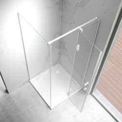 KABINA PRYSZNICOWA KWADRATOWA KZ01C BIAŁA 90x90 CM KZ01C-WH-90