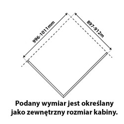 KABINA PRYSZNICOWA PROSTOKĄTNA KZ03A BIAŁA 100x90 CM KZ03A-WH-100X90